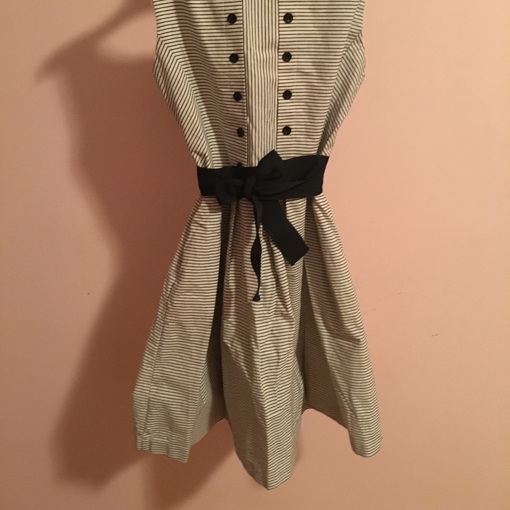 Pinstripe Waist Tied Dress